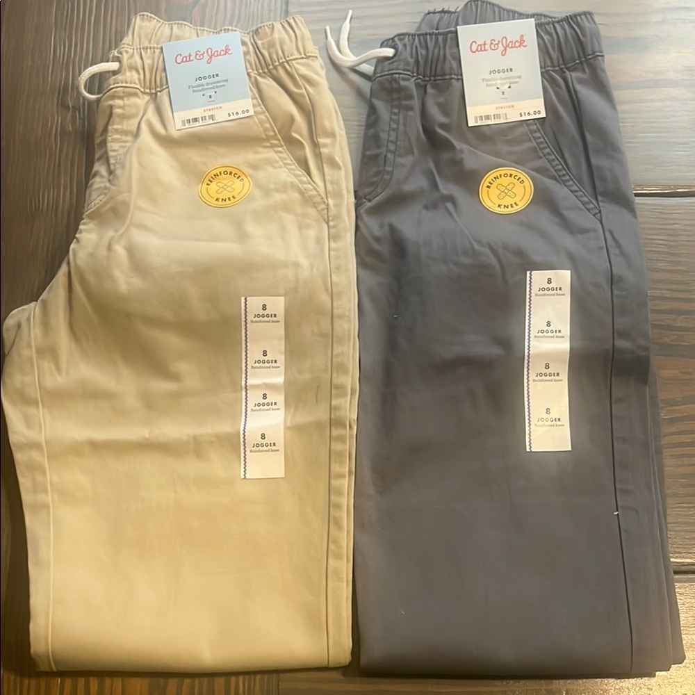 Cat & Jack Tan and Dark Gray Jogger Pants
